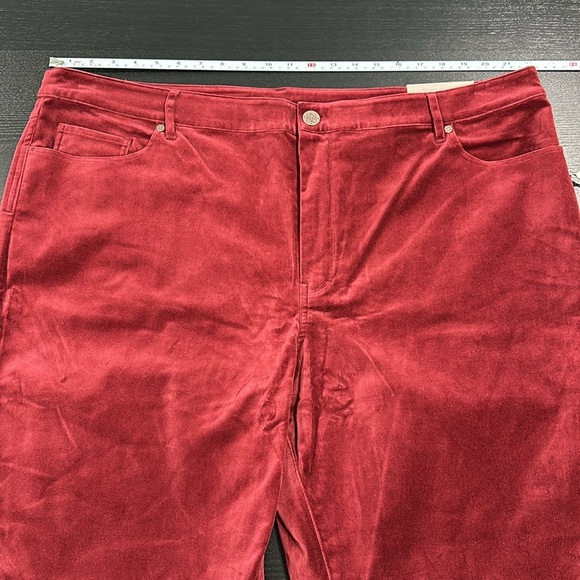 Soft Surroundings Blakely Velveteen Pants in Cabernet Red Color - 22W - Picture 7 of 11